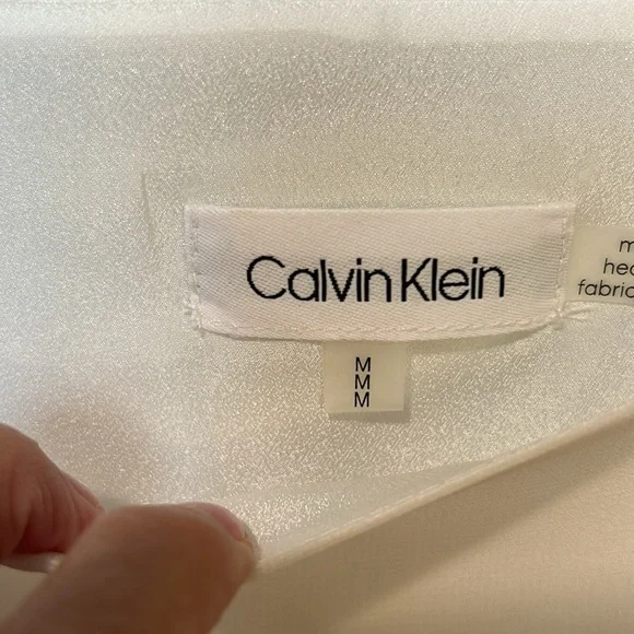 Calvin Klein Sheer Red & Black Kaftan Dolman Blouse Size M - Picture 3 of 4